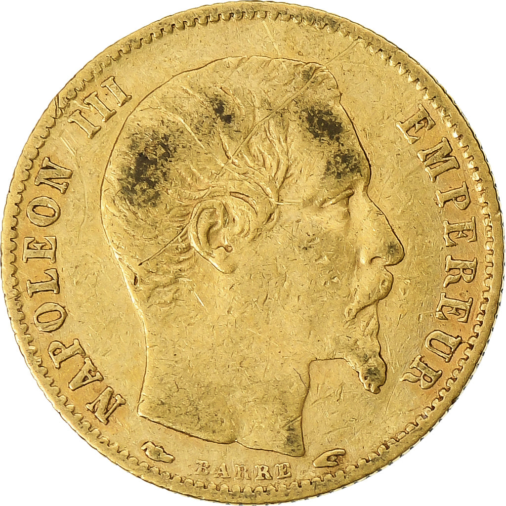 France, Napoléon III, 5 Francs, 1854, Paris, tranche cannelée, Or, TB+