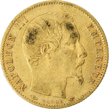 France, Napoléon III, 5 Francs, 1854, Paris, tranche cannelée, Or, TB+