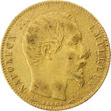 Frankrijk, Napoleon III, 5 Francs, 1854, Paris, tranche cannelée, Goud, FR+
