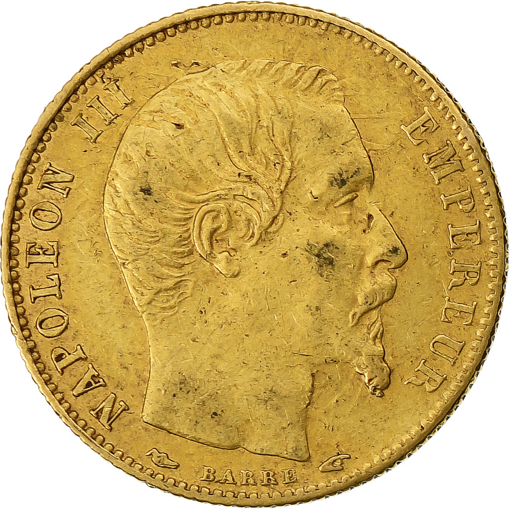Frankrijk, Napoleon III, 5 Francs, 1854, Paris, tranche cannelée, Goud, ZF