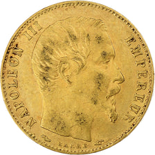 Francia, Napoleon III, 5 Francs, 1854, Paris, tranche lisse, Oro, BB