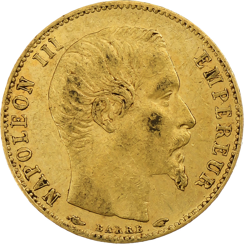 France, Napoleon III, 5 Francs, 1854, Paris, tranche lisse, Gold, EF(40-45)