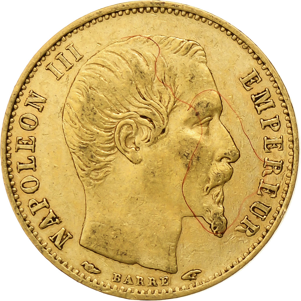 France, Napoleon III, 5 Francs, 1854, Paris, tranche lisse, Gold, EF(40-45)