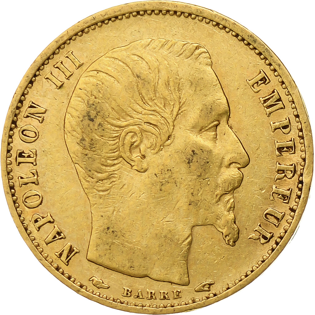 France, Napoleon III, 5 Francs, 1854, Paris, tranche lisse, Gold, EF(40-45)