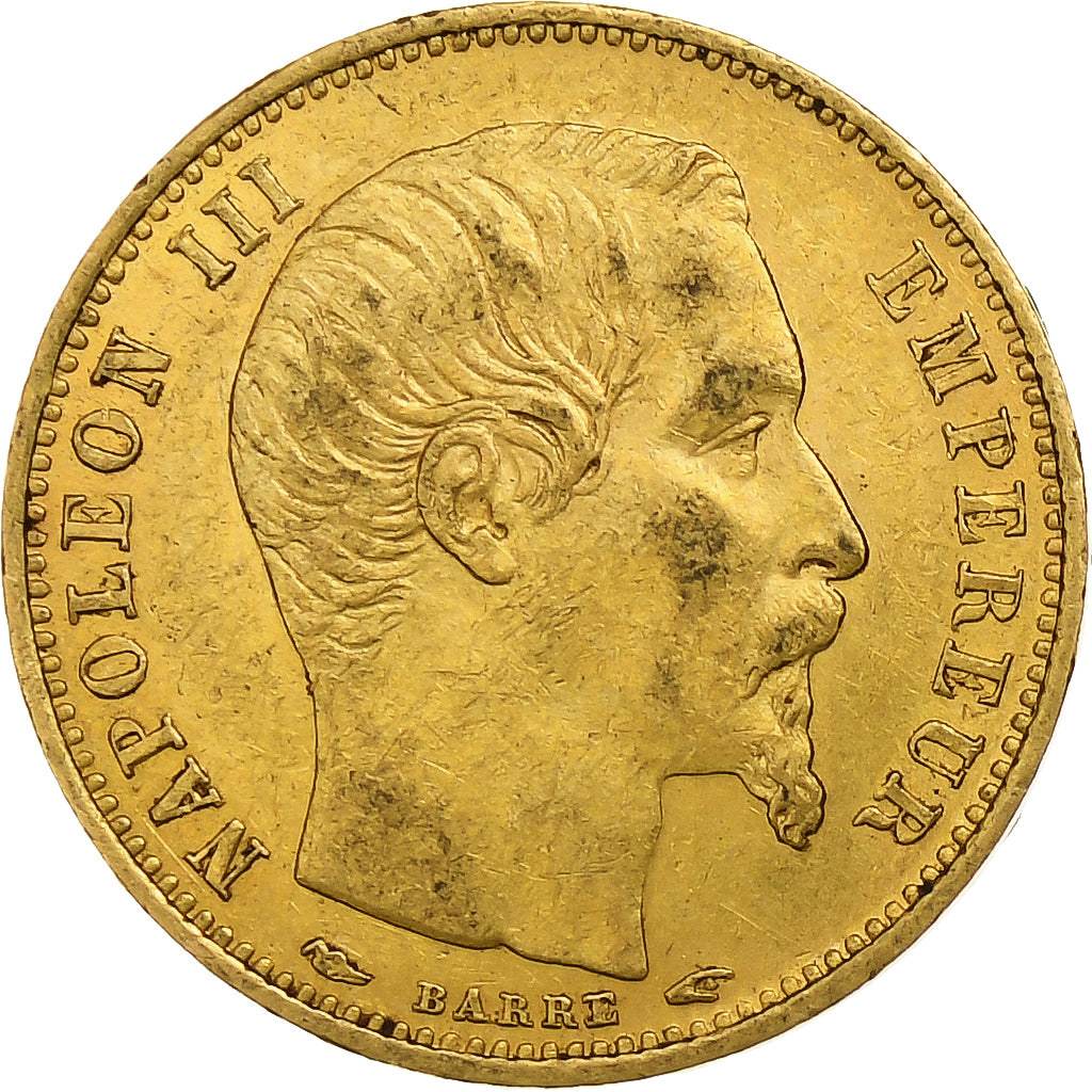 France, Napoleon III, 5 Francs, 1854, Paris, tranche lisse, Gold, EF(40-45)