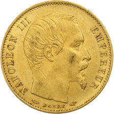 Francia, Napoleon III, 5 Francs, 1854, Paris, tranche lisse, Oro, MBC+