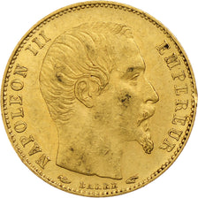 France, Napoleon III, 5 Francs, 1854, Paris, tranche lisse, Gold, AU(50-53)