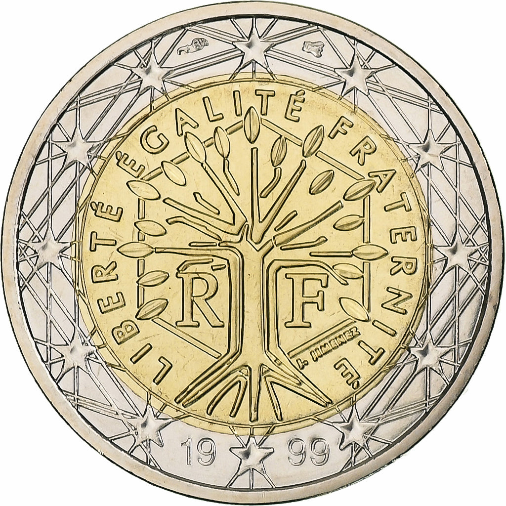 France, 2 Euro, BU, 1999, Pessac, Bimétallique, FDC, KM:1289