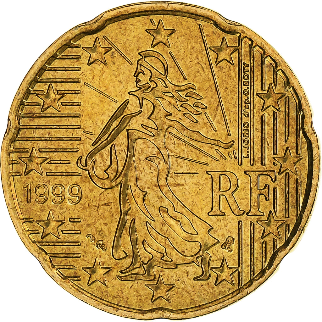 France, 20 Euro Cent, BU, 1999, Pessac, Or nordique, FDC, KM:1286