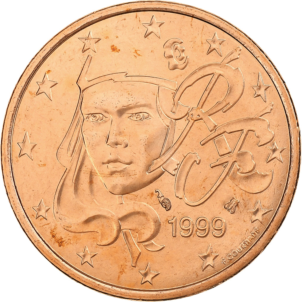 Frankreich, 5 Euro Cent, BU, 1999, Pessac, Copper Plated Steel, STGL, KM:1284