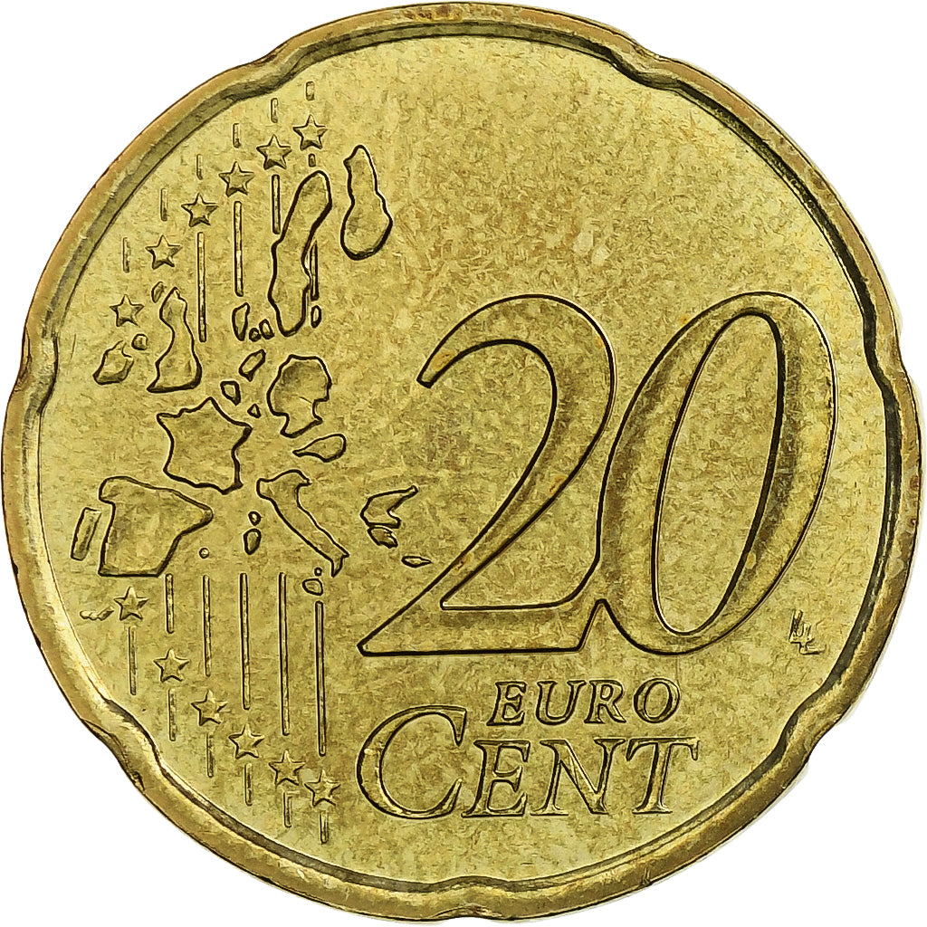 France, 20 Euro Cent, BU, 2000, Pessac, Nordic gold, MS(65-70), KM:1286