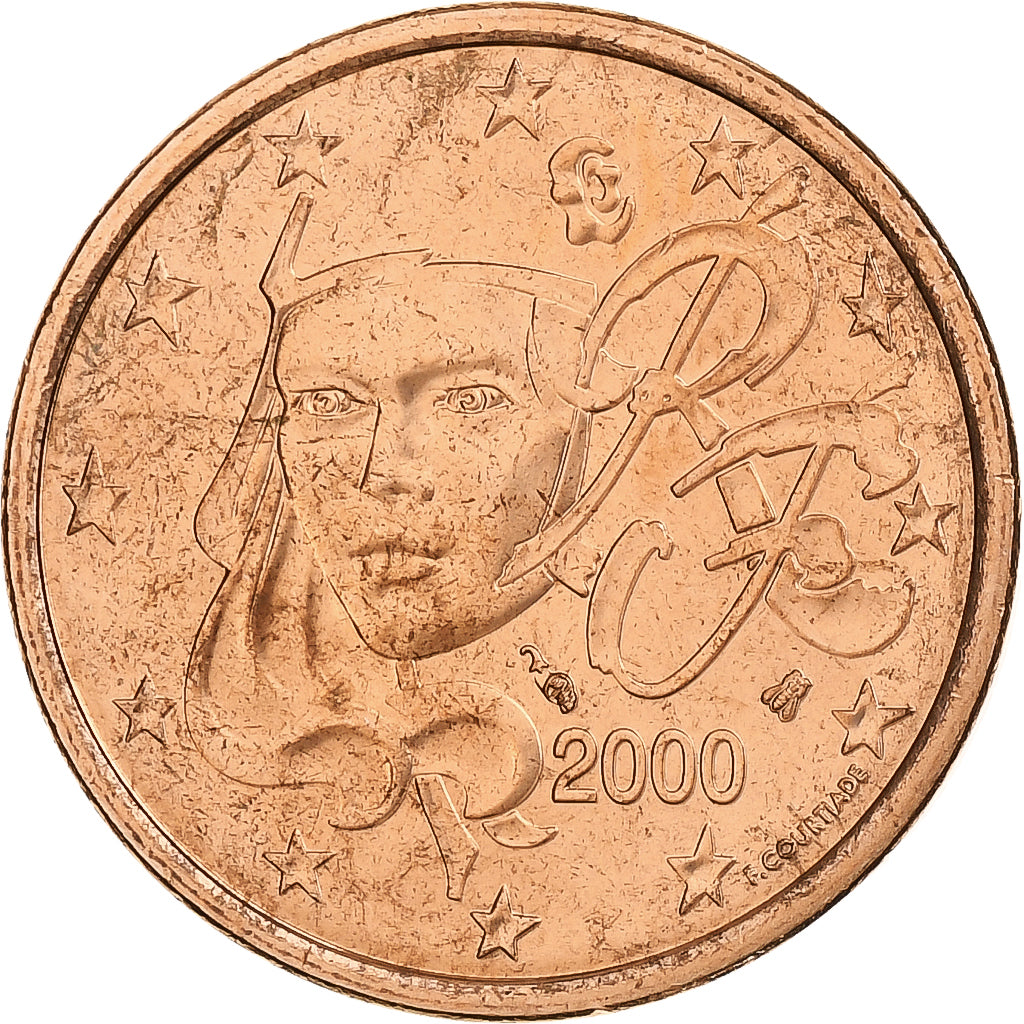 France, 5 Euro Cent, BU, 2000, Pessac, Copper Plated Steel, MS(65-70), KM:1284