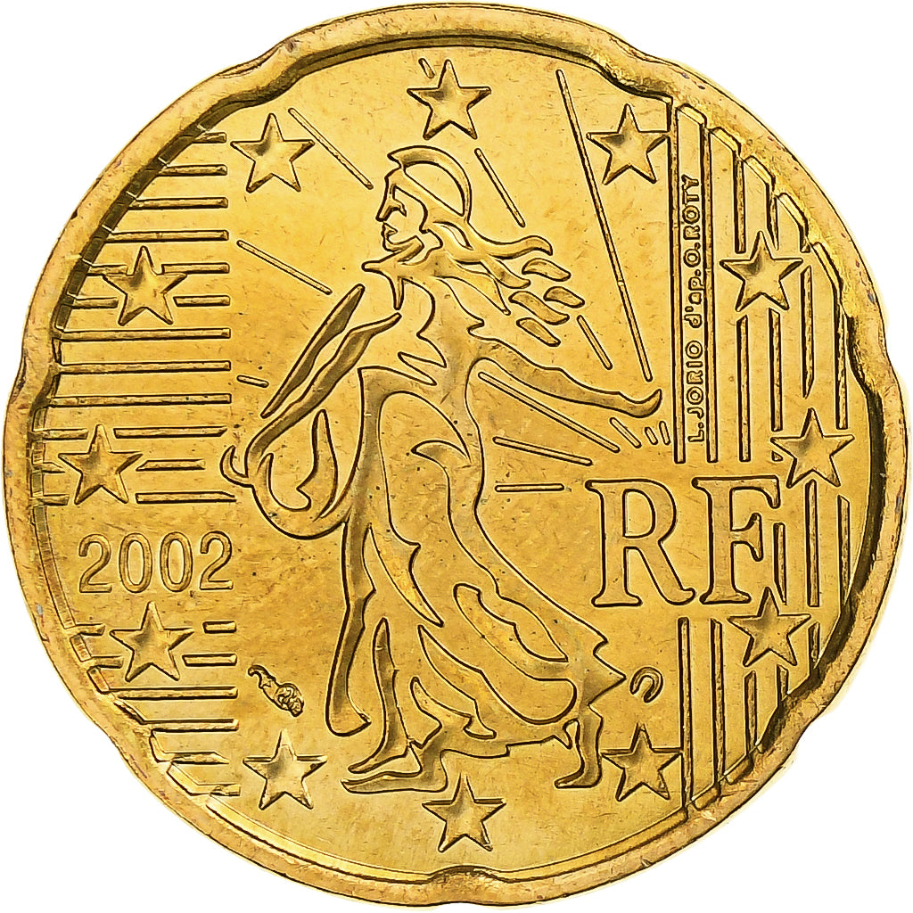 Francja, 20 Euro Cent, BU, 2002, Pessac, Nordic gold, MS(65-70), KM:1286