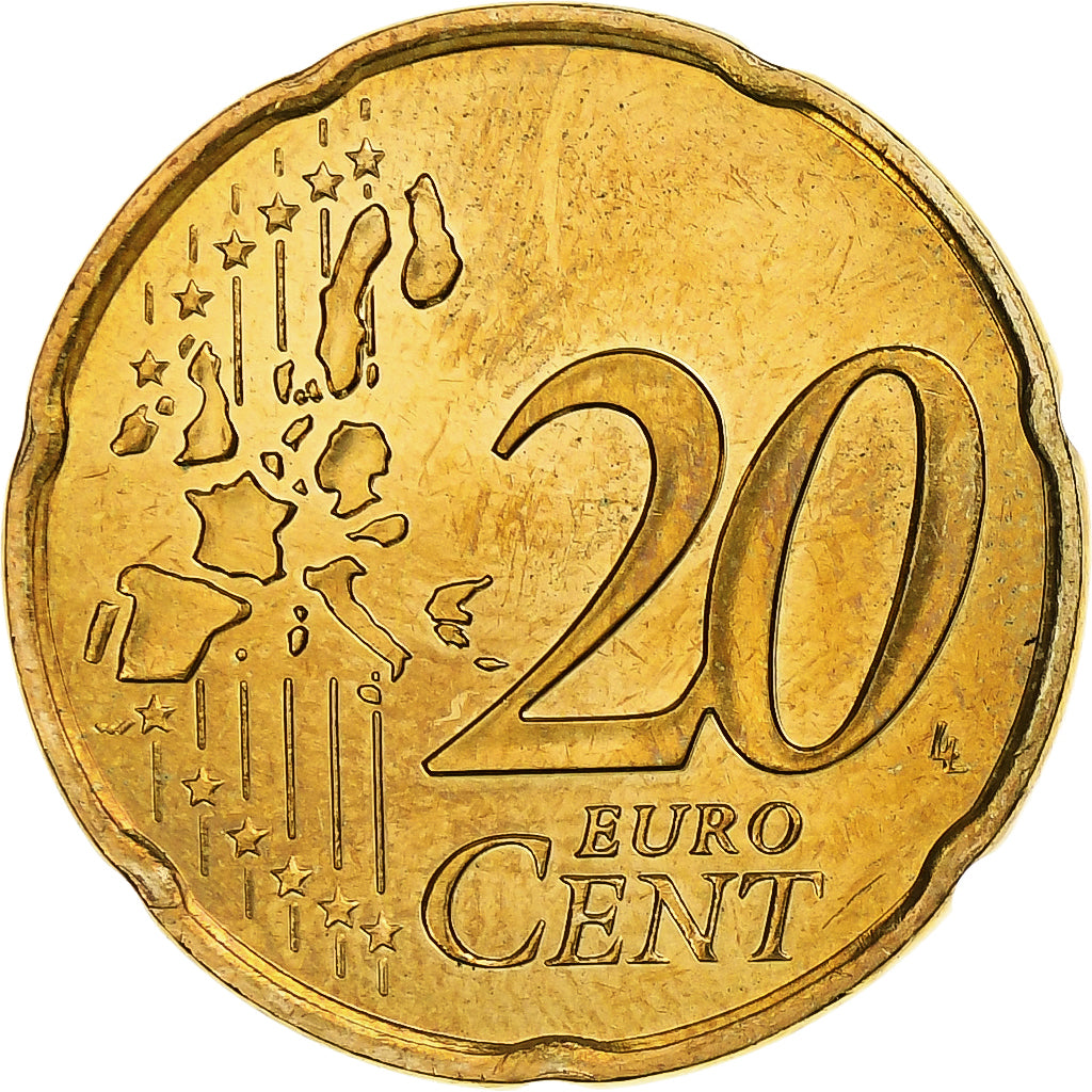 Francja, 20 Euro Cent, BU, 2002, Pessac, Nordic gold, MS(65-70), KM:1286