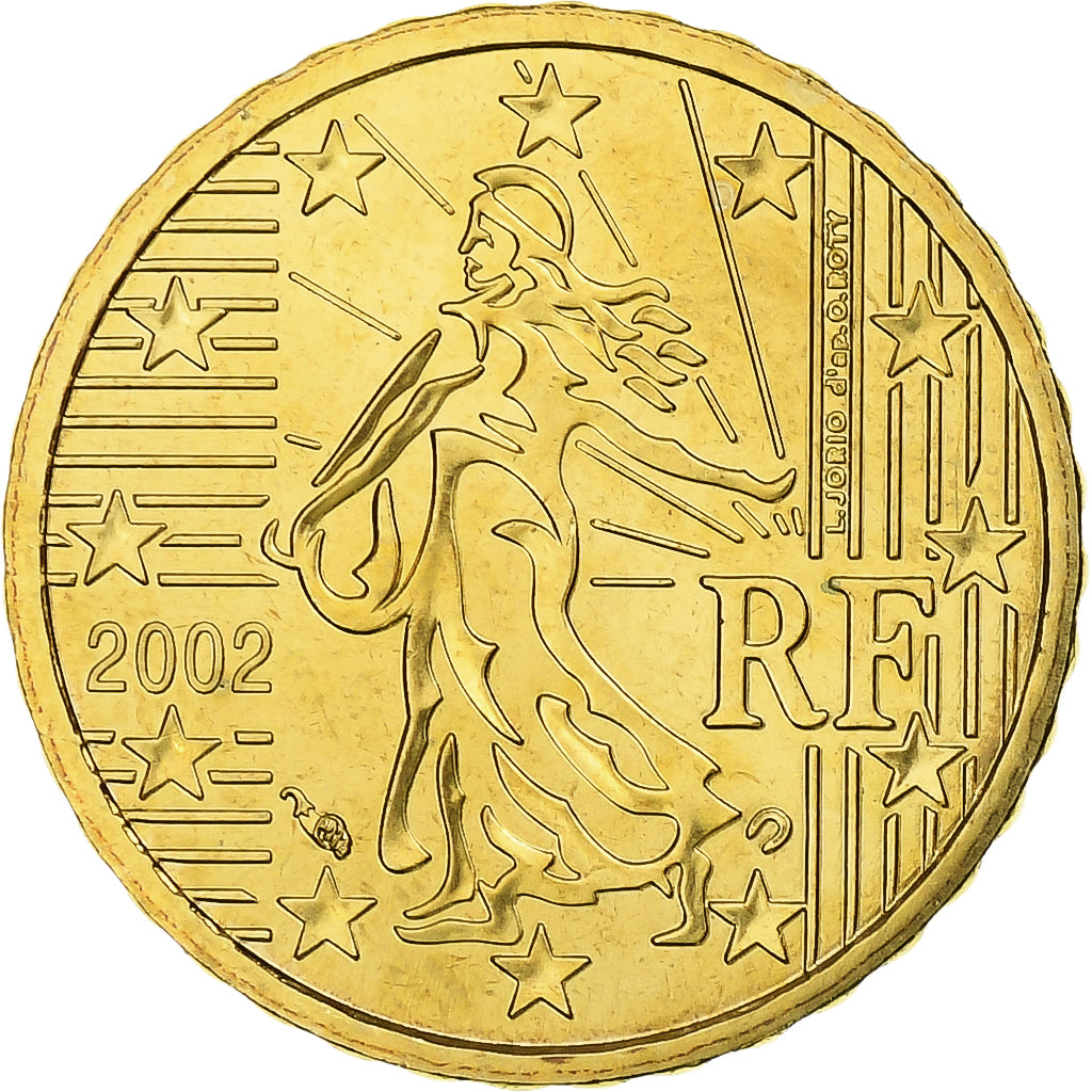 Francja, 10 Euro Cent, BU, 2002, Pessac, Nordic gold, MS(65-70), KM:1285