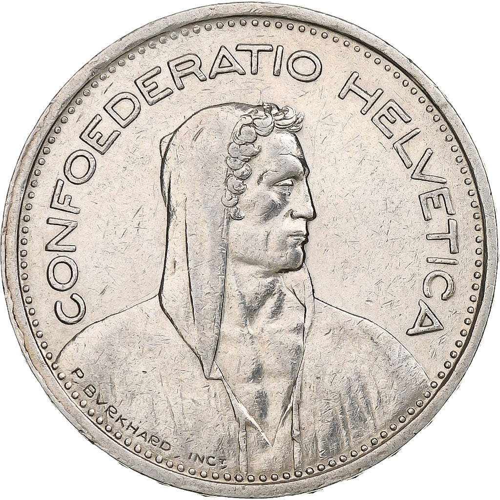 Suiza, 5 Francs, 1953, Bern, Plata, MBC, KM:40