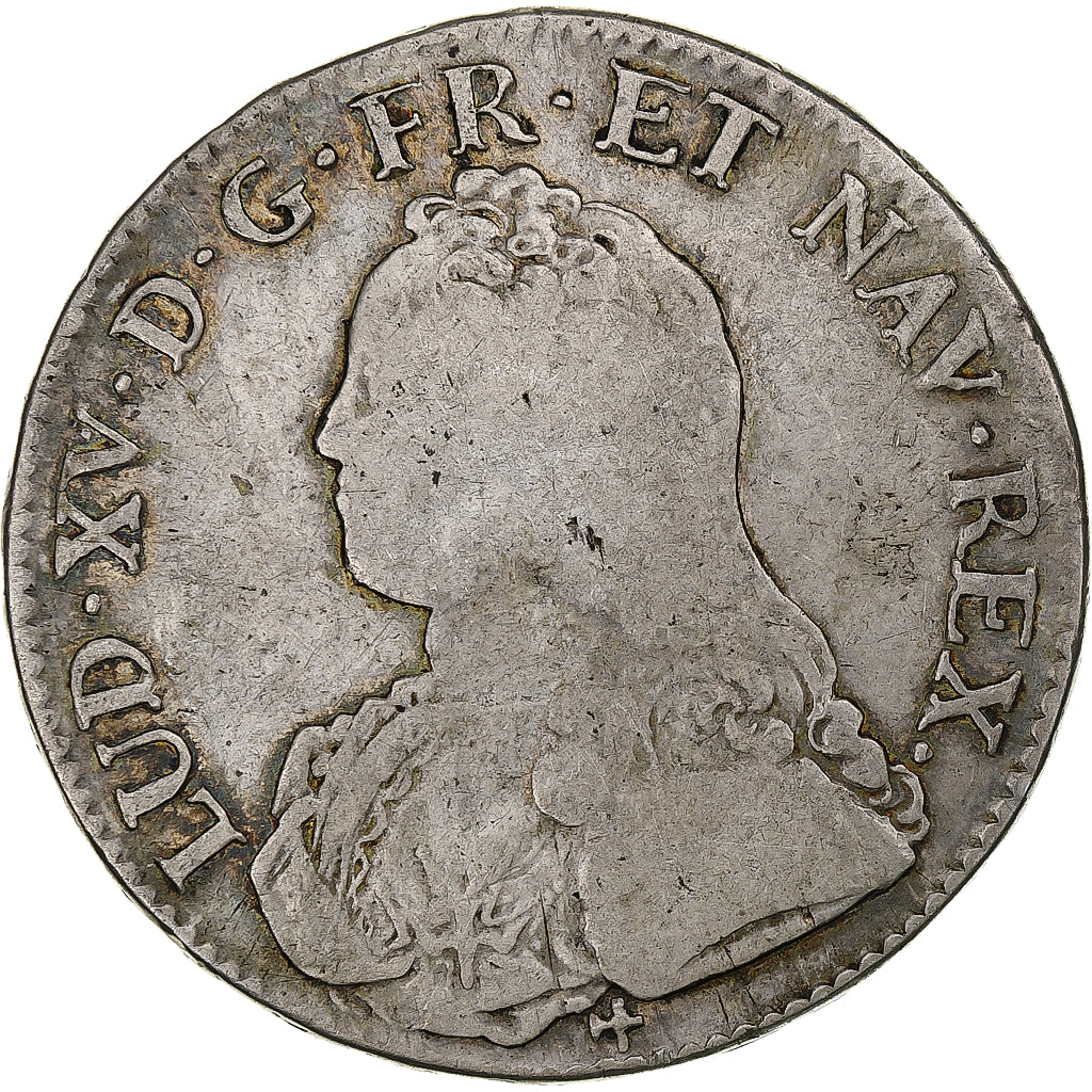 France, Louis XV, Ecu aux branches d'olivier, 1727, Orléans, Silver, VF(20-25)