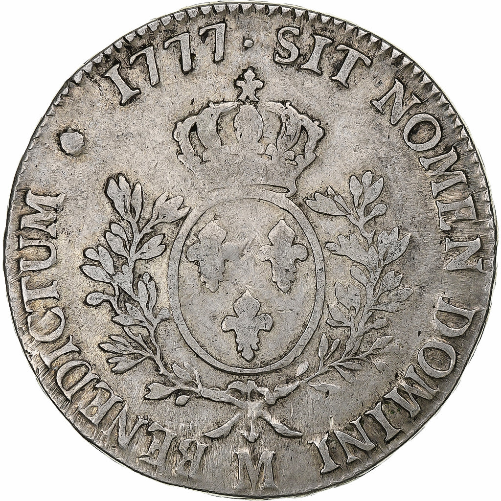 France, Louis XVI, Ecu aux branches d'olivier, 1777, Toulouse, Silver