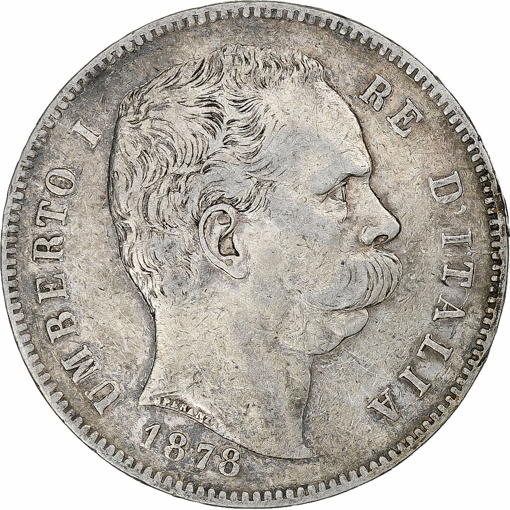 Italie, Humbert I, 5 Lire, 1878, Rome, Argent, TB+, KM:20