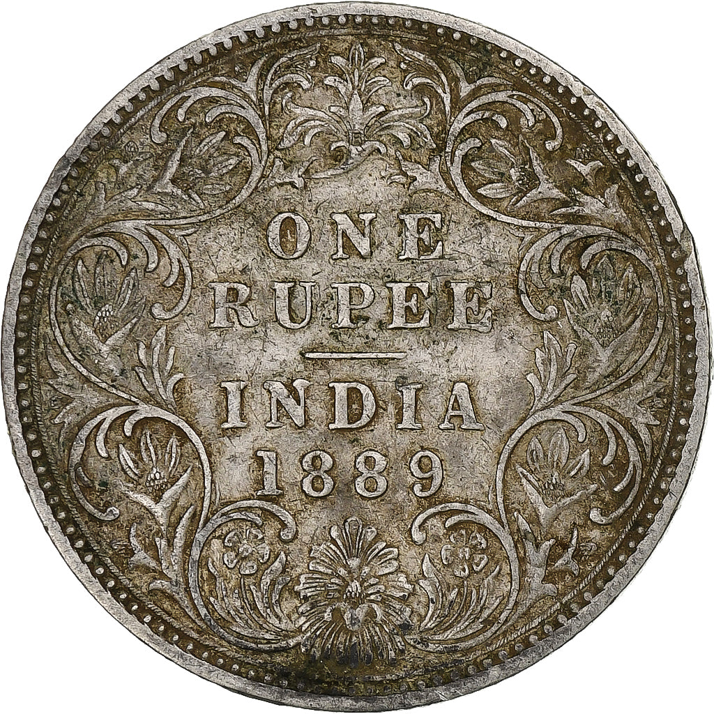 Inde britannique, Victoria, Rupee, 1889, Bombay, Argent, TTB, KM:492