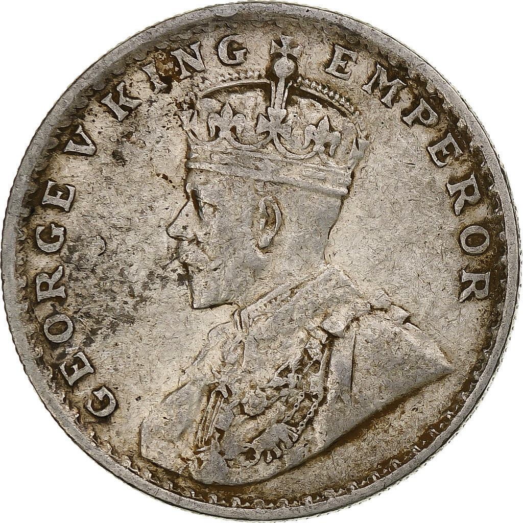 INDIA - BRITANNICA, George V, Rupee, 1919, Mumbai, Argento, BB, KM:524