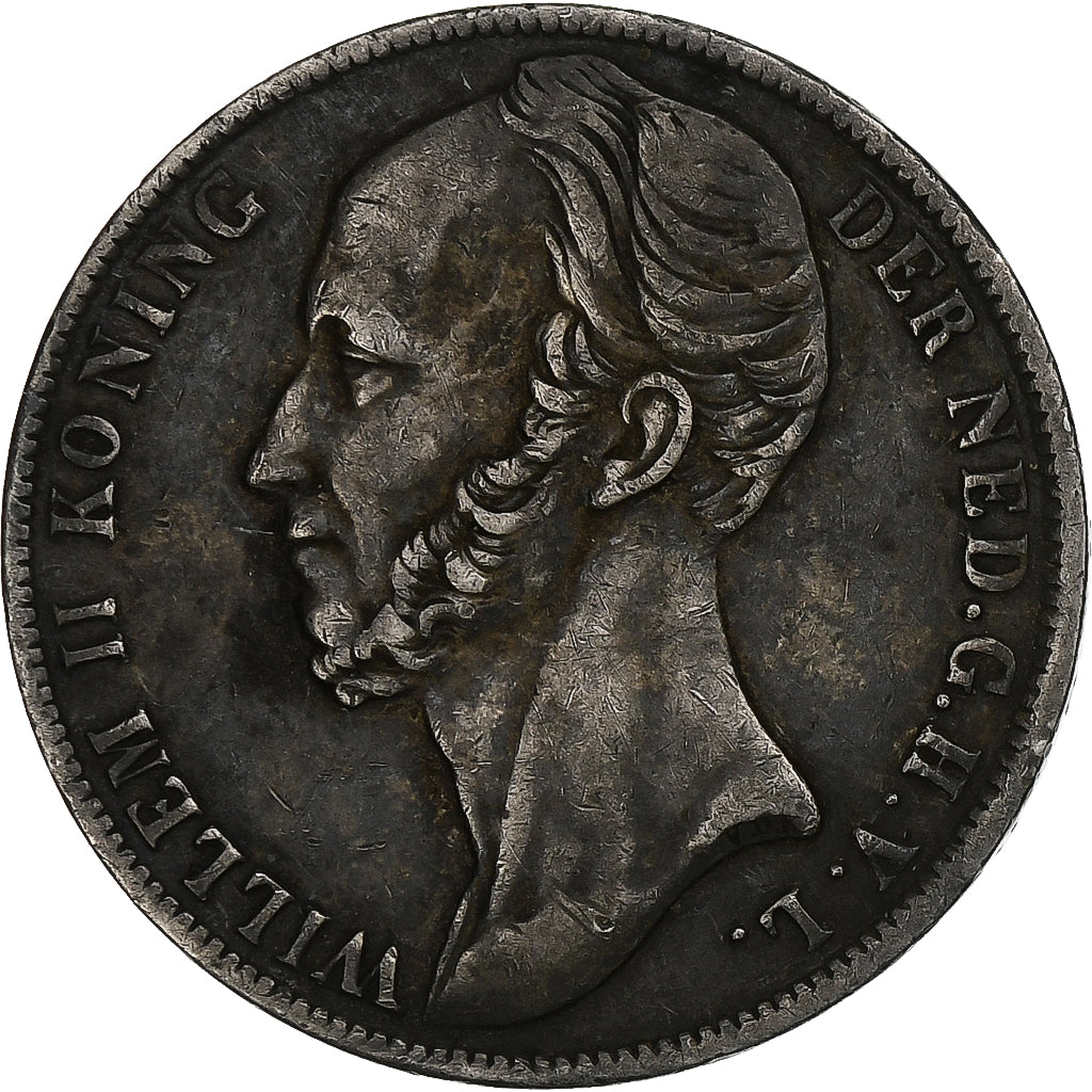 Nederland, Willem II, Gulden, 1846, Utrecht, Zilver, ZF+, KM:66