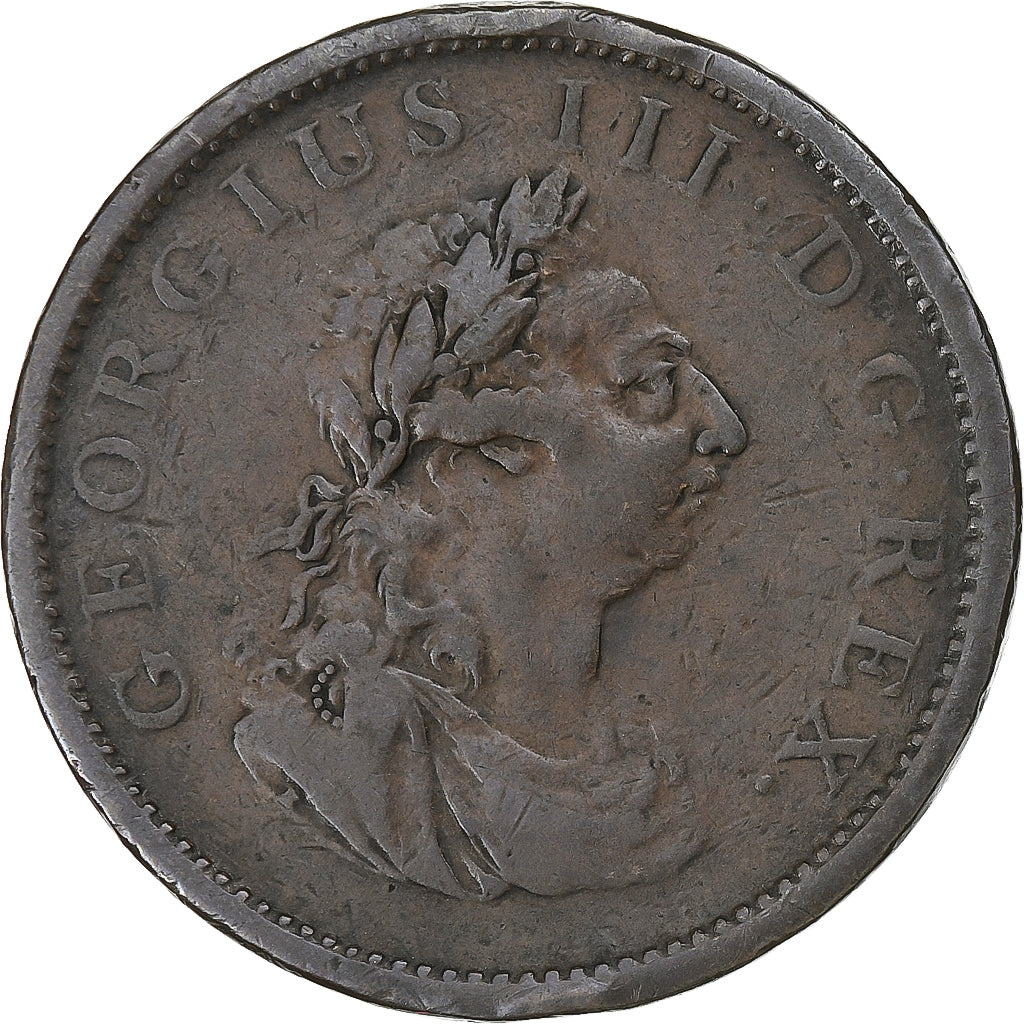 Irlanda, George III, Penny, 1805, Soho, Rame, MB+, KM:148