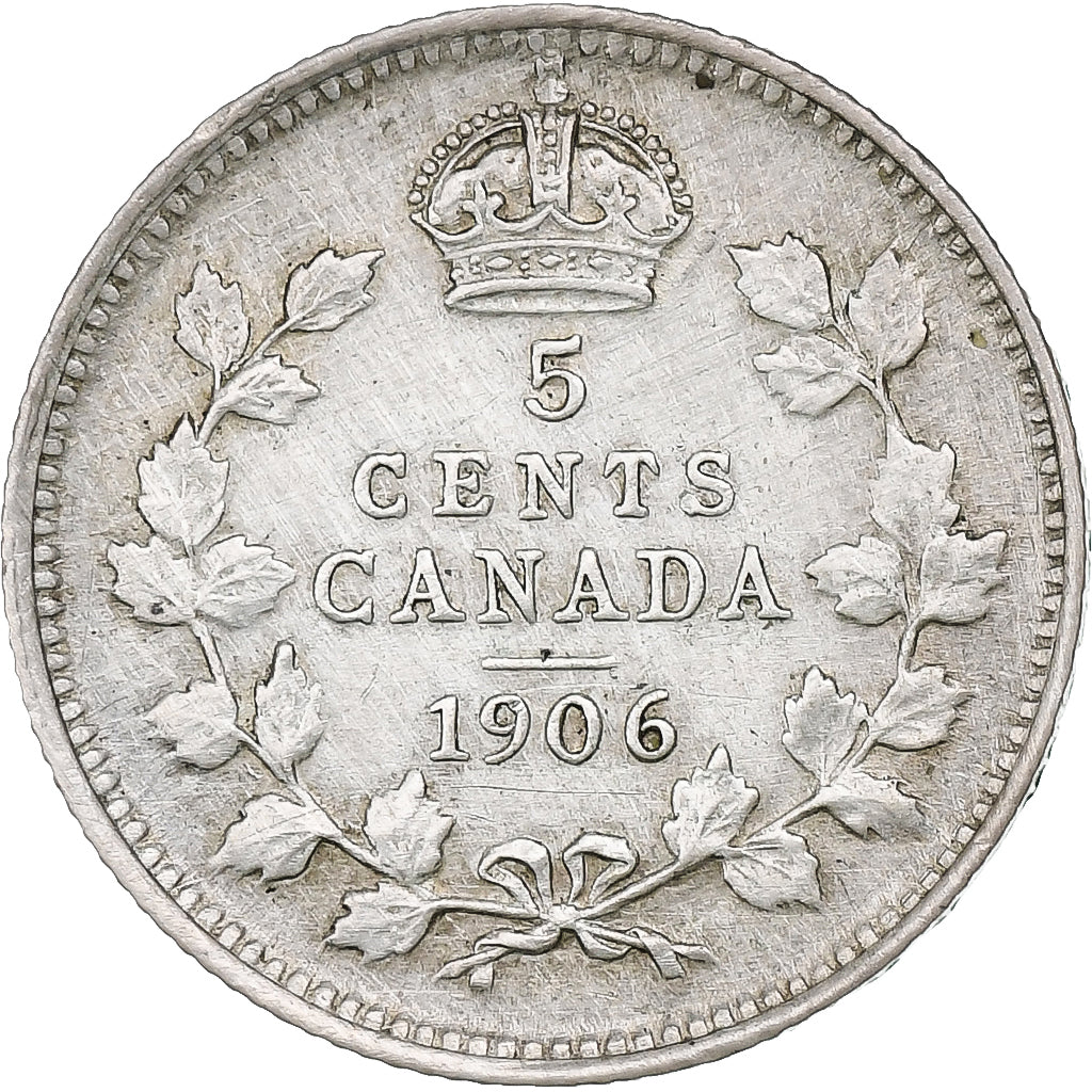 Canada, Edward VII, 5 Cents, 1906, London, Argento, BB, KM:13