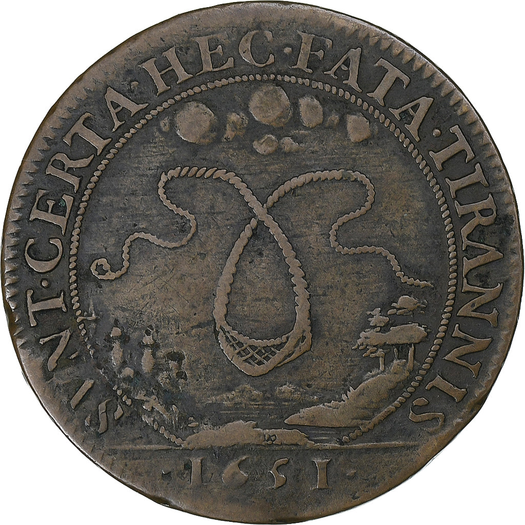 Francia, ficha, Le Cardinal de Mazarin, La Fronde, 1651, Rame, MB+