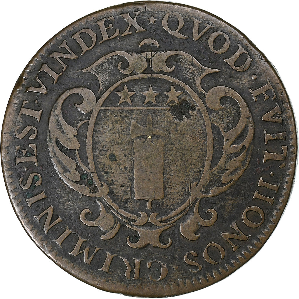 Francia, ficha, Le Cardinal de Mazarin, La Fronde, 1651, Rame, MB+
