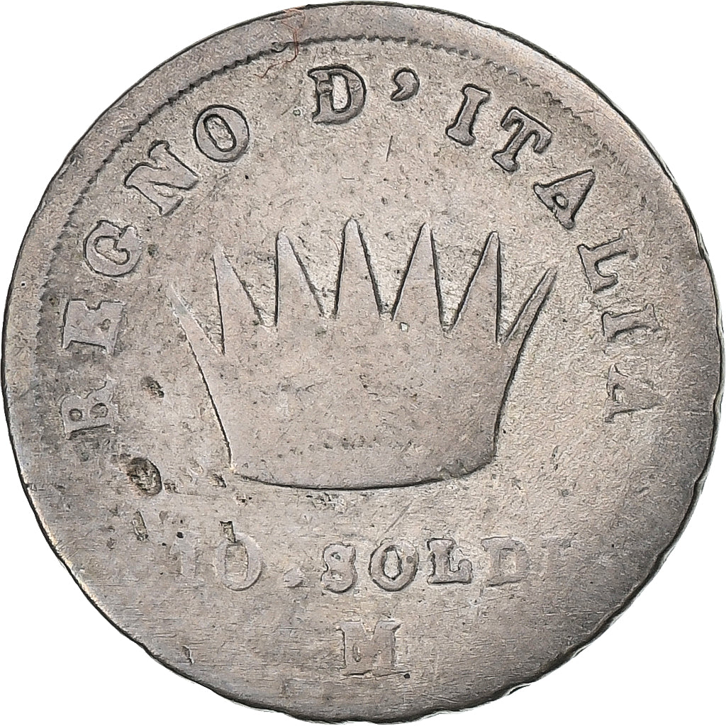 Italien, Royaume d'Italie, Napoleon I, 10 Soldi, 1814, Milan, Silber, SGE+