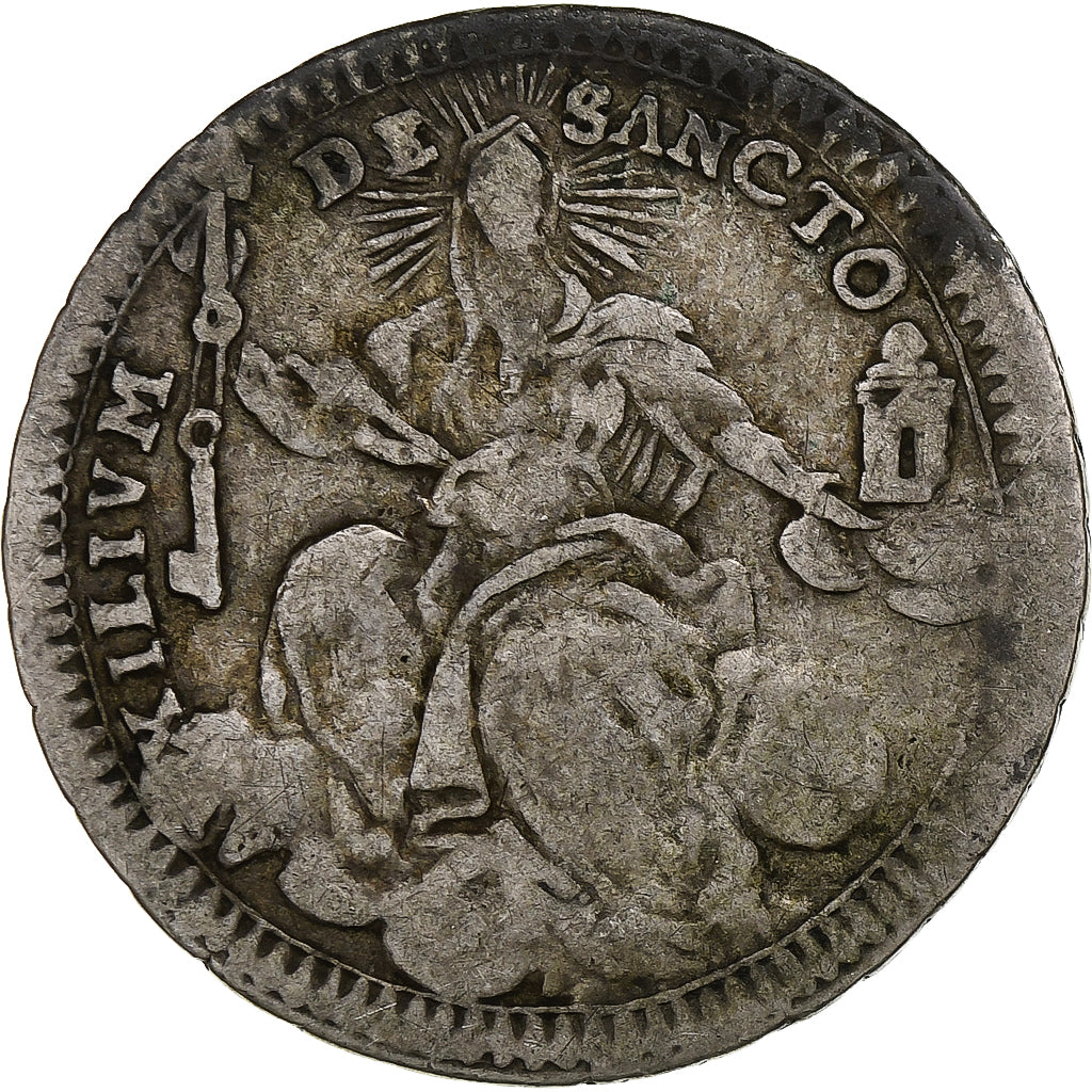 États pontificaux, Pius VI, Doppio Giulio, 1792, Rome, Argent, TB+, KM:1045