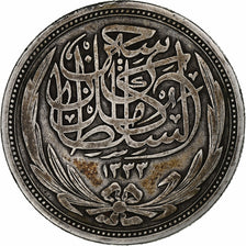 Egitto, Hussein Kamil, 10 Piastres, 1917, Heaton, Argento, BB, KM:320