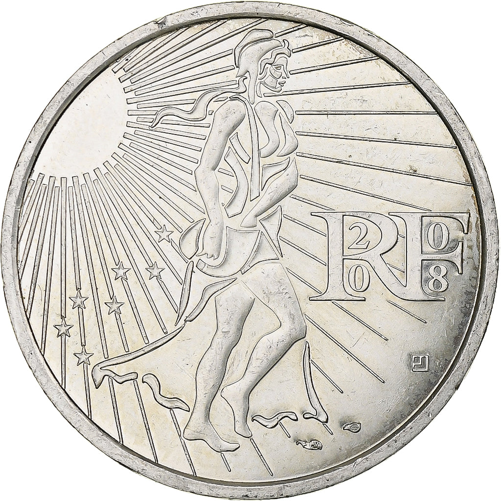 Francja, 15 Euro, Semeuse, 2008, MDP, Srebro, MS(60-62), KM:1535