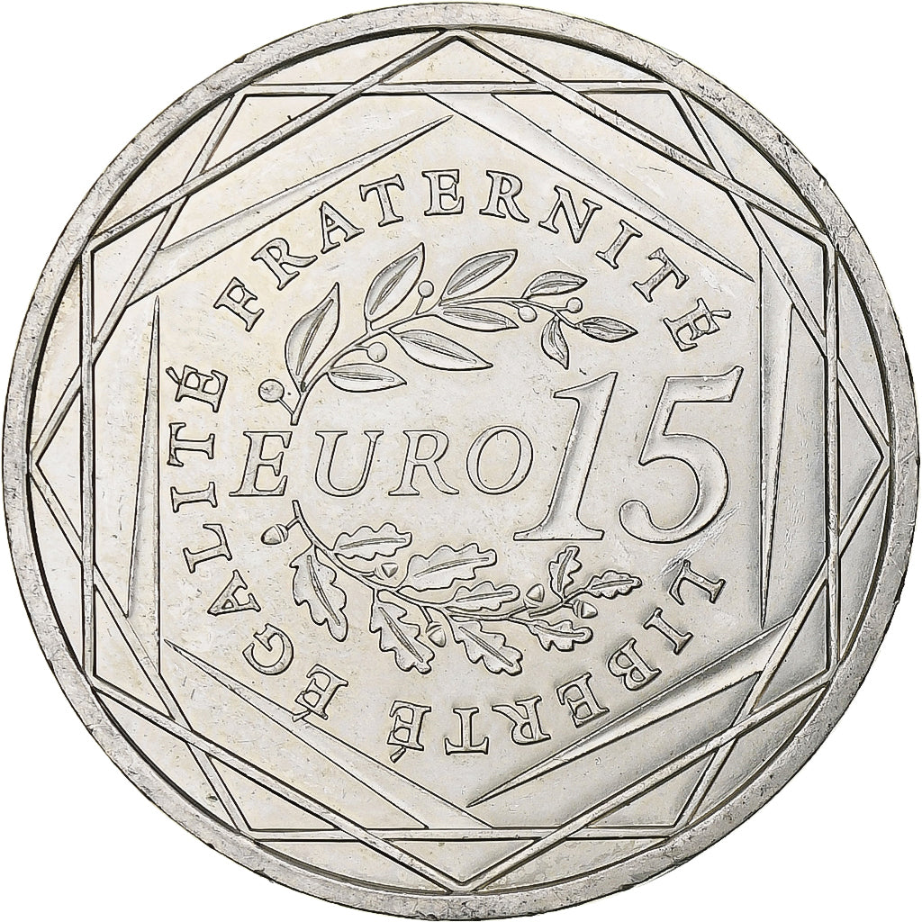Francja, 15 Euro, Semeuse, 2008, MDP, Srebro, MS(60-62), KM:1535