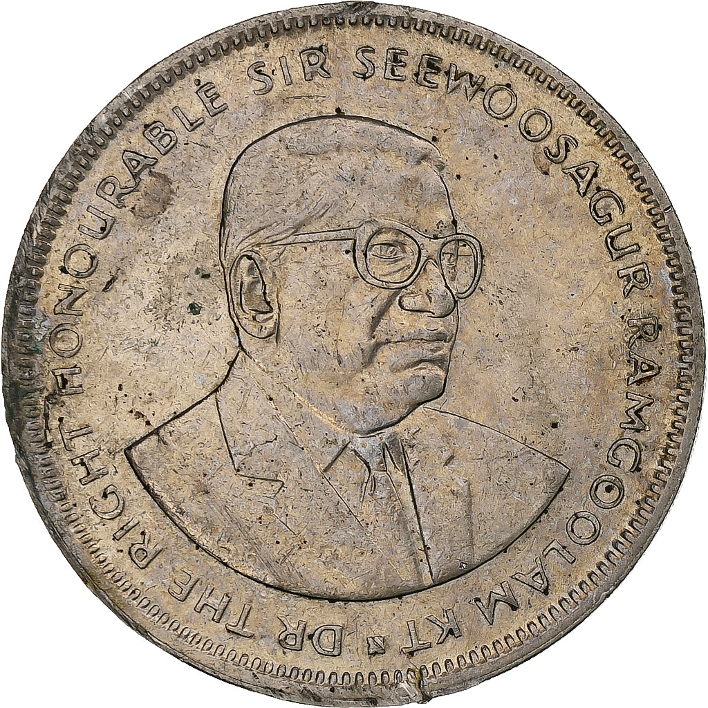 Mauricio, 5 Rupees, 1991, Llantrisant, Cobre - níquel, MBC, KM:56