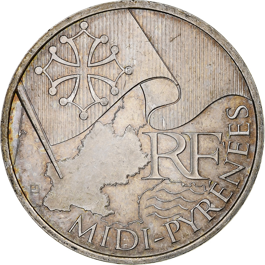 France, 10 Euro, Midi-Pyrénées, 2010, MDP, Silver, MS(60-62), KM:1663