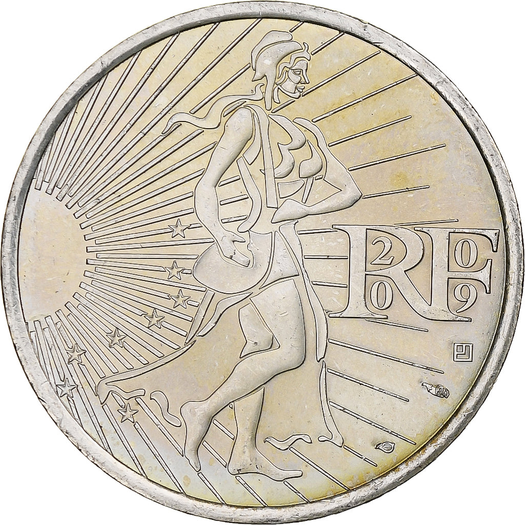 France, 10 Euro, Semeuse, 2009, MDP, Silver, MS(60-62), KM:1580