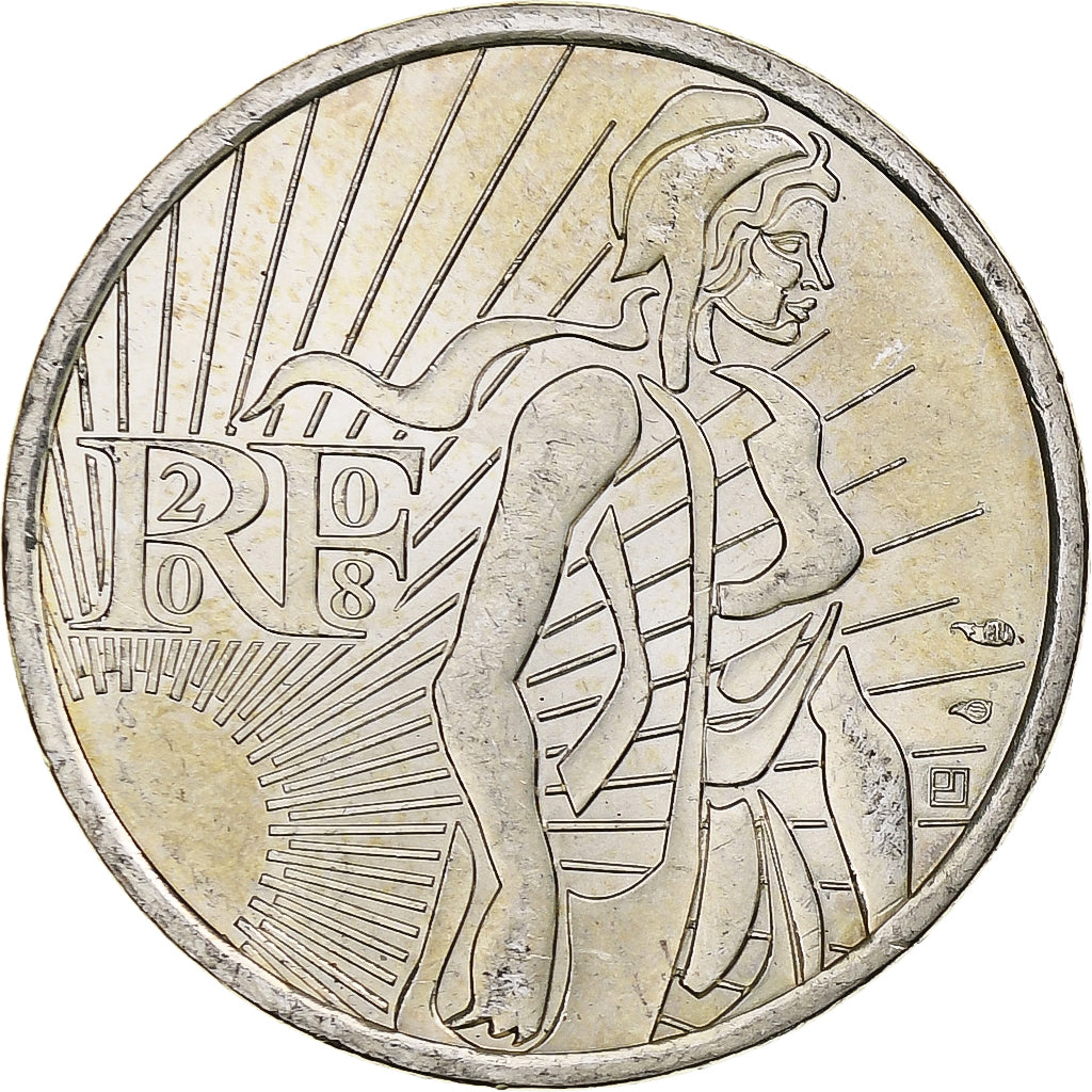 France, 5 Euro, Semeuse, 2008, MDP, Silver, MS(60-62), KM:1534