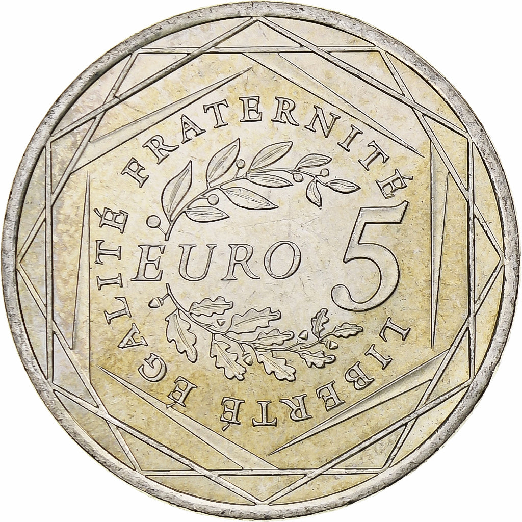 France, 5 Euro, Semeuse, 2008, MDP, Silver, MS(60-62), KM:1534
