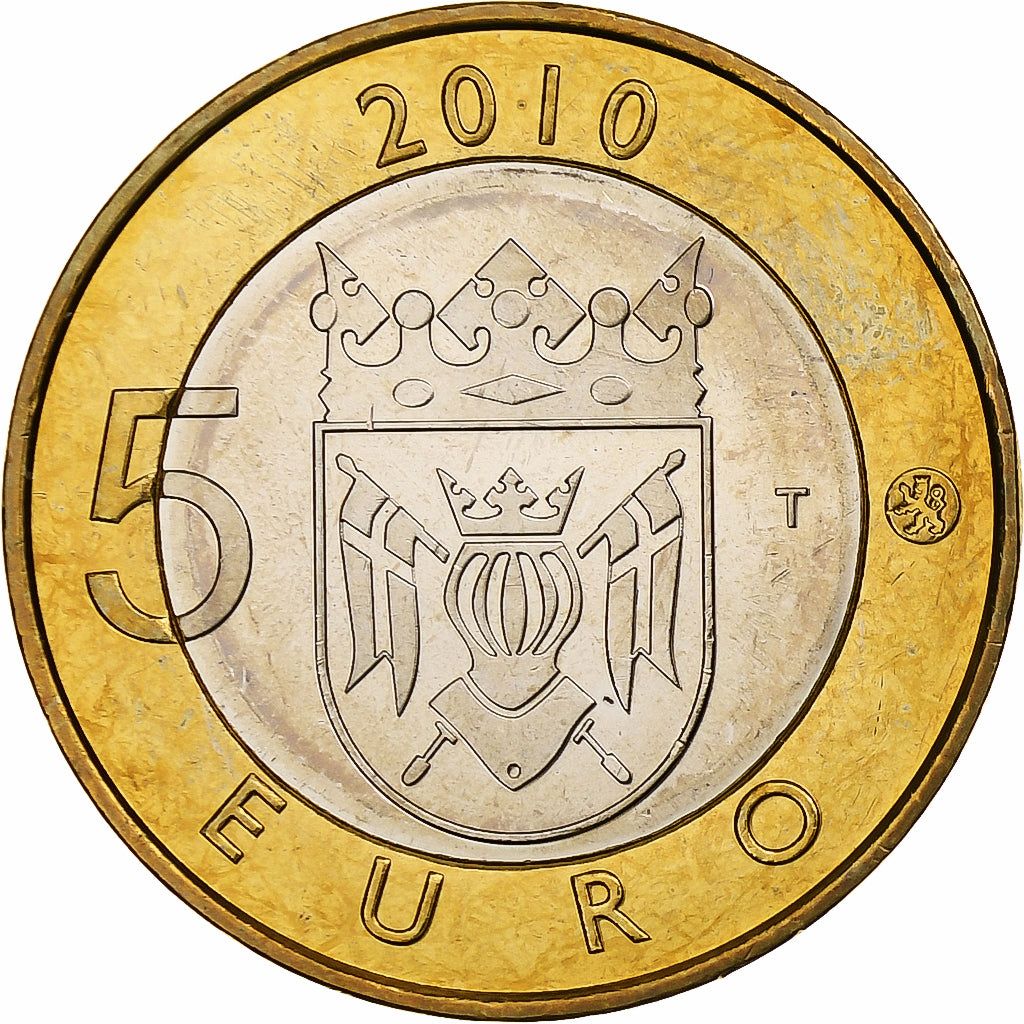 Finlande, 5 Euro, Varsinais-Suomi, 2010, Vantaa, Bimétallique, SPL, KM:158