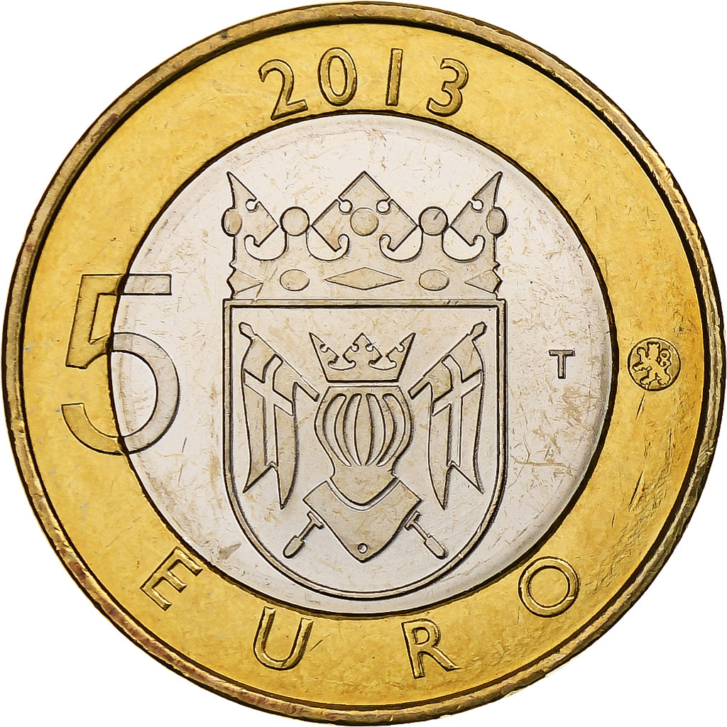 Finlande, 5 Euro, Turku Cathedral, 2013, Vantaa, Bimétallique, SUP+, KM:213