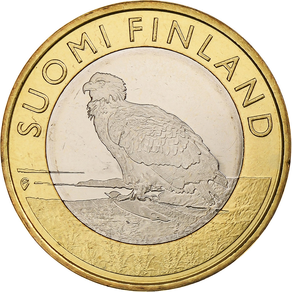 Finlande, 5 Euro, White-tailed eagle, 2014, Vantaa, Bimétallique, SPL, KM:209