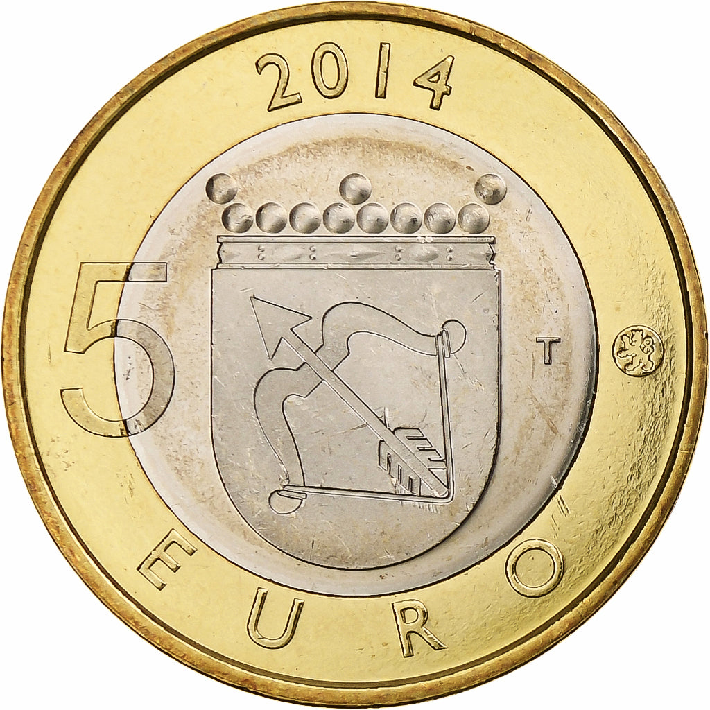 Finlande, 5 Euro, Black-throated loon, 2014, Vantaa, Bimétallique, SPL, KM:208