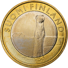 Finlandia, 5 Euro, Short-tailed weasel, 2015, Vantaa, Bi-metallico, SPL, KM:242