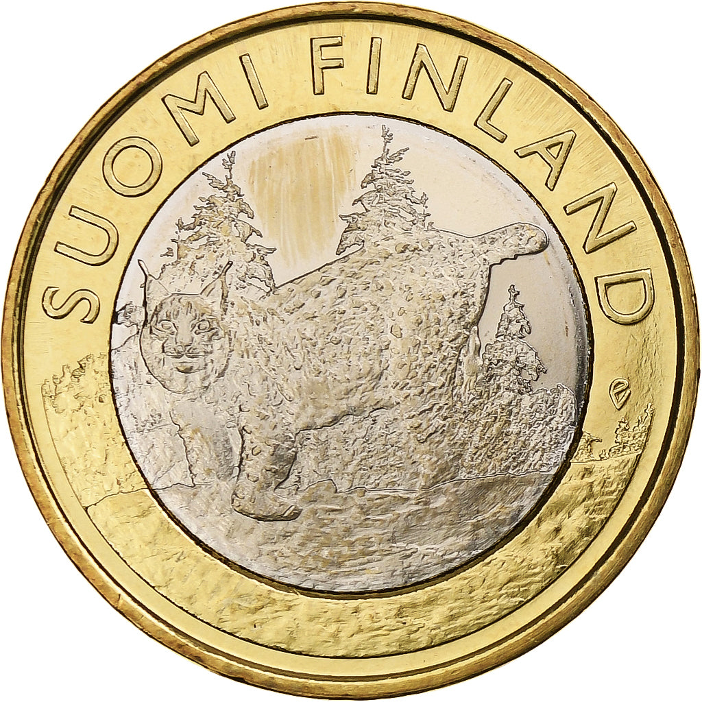 Finlandia, 5 Euro, Lynx in Tavastia, 2015, Vantaa, Bi-metallico, SPL, KM:241