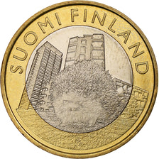 Finnland, 5 Euro, Hedgehog in Uusimaa, 2015, Vantaa, Bi-Metallic, UNZ, KM:239
