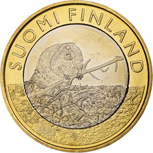 Finlandia, 5 Euro, Beaver in Satakunta, 2015, Vantaa, Bi-metallico, SPL, KM:240