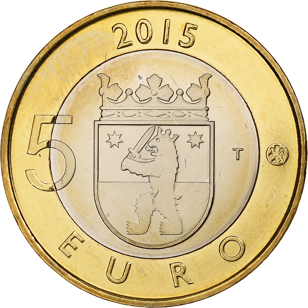 Finlandia, 5 Euro, Beaver in Satakunta, 2015, Vantaa, Bi-metallico, SPL, KM:240