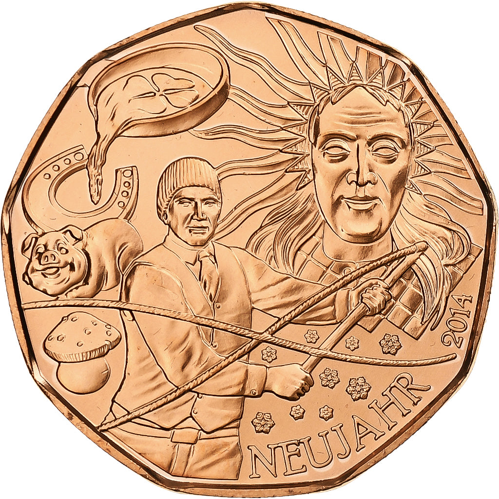 Austria, 5 Euro, New Year, 2014, Vienna, Cobre, FDC